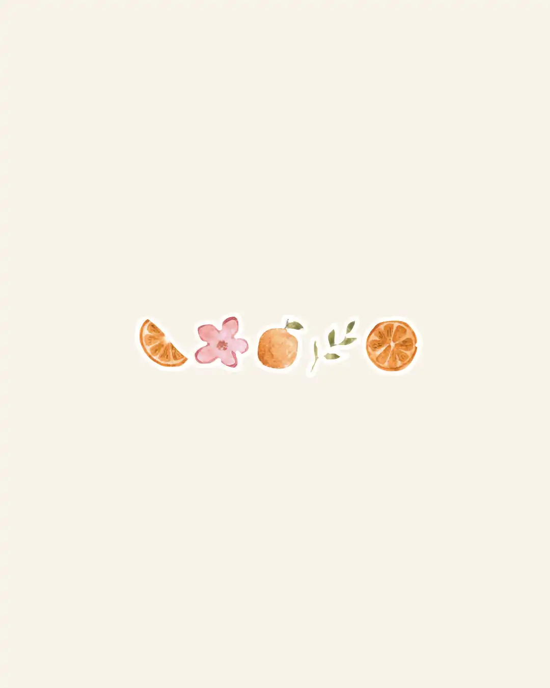 Orange Florals Sticker
