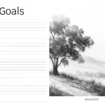 2026 Minimal Planner digital August goals