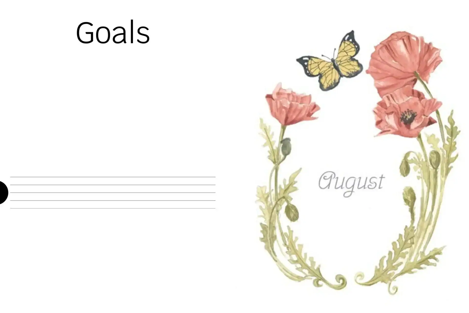 2026 Digital Classic Weekly Planner August goals