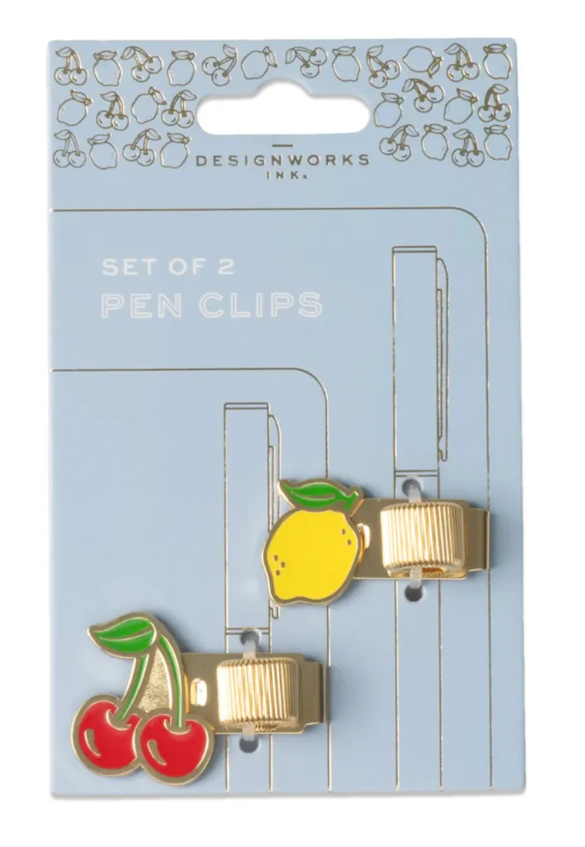 Designworks Pen Clips Lemon and Cherry