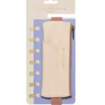 Vegan Leather Pen Pouch - Cream + Taupe