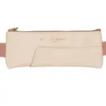 Vegan Leather Pen Pouch - Cream + Taupe Horizontal