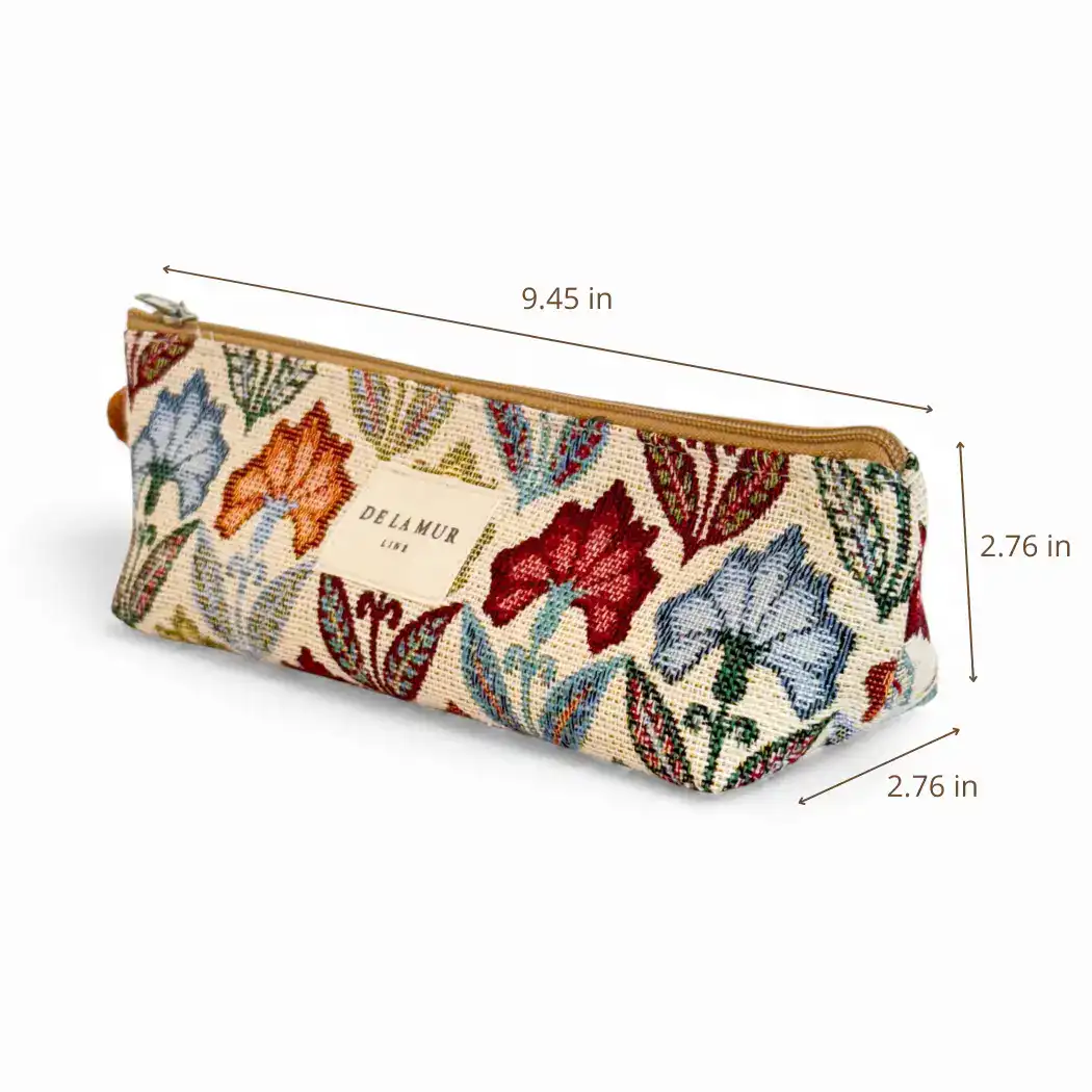 DE LA MUR Pen Pouch Flora Dimensions